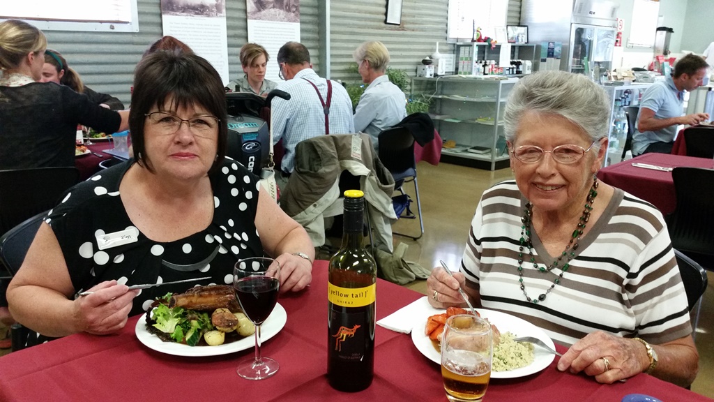 Kim and Bett enjoying the meal